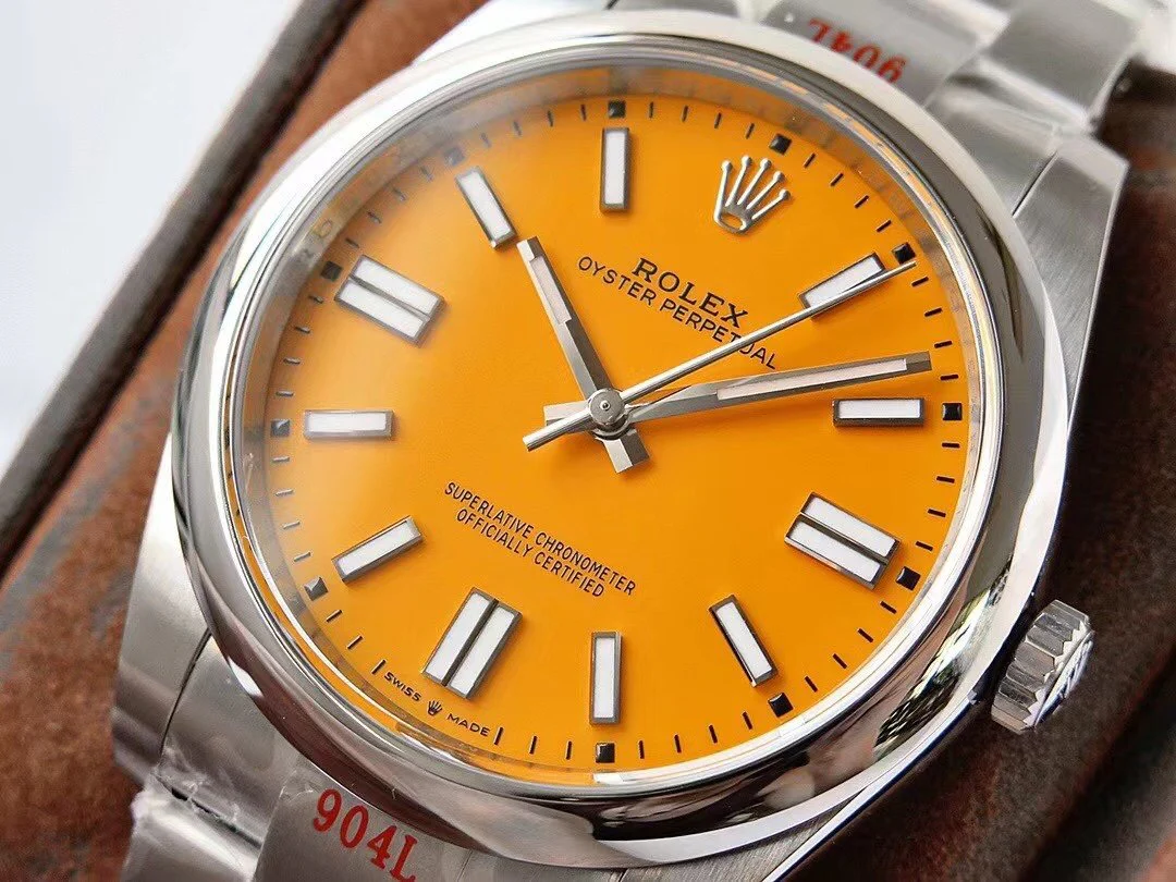 Rolex Watch OYSTER PERPETUAL 41 STAINLESS STEEL YELLOW DIAL Watch