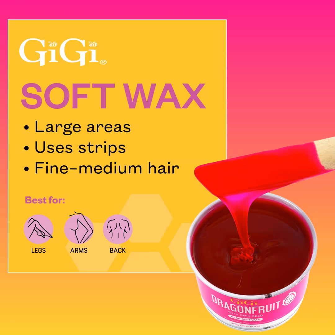 Gigi  Dragonfruit with Chia Seed Neon Soft Wax