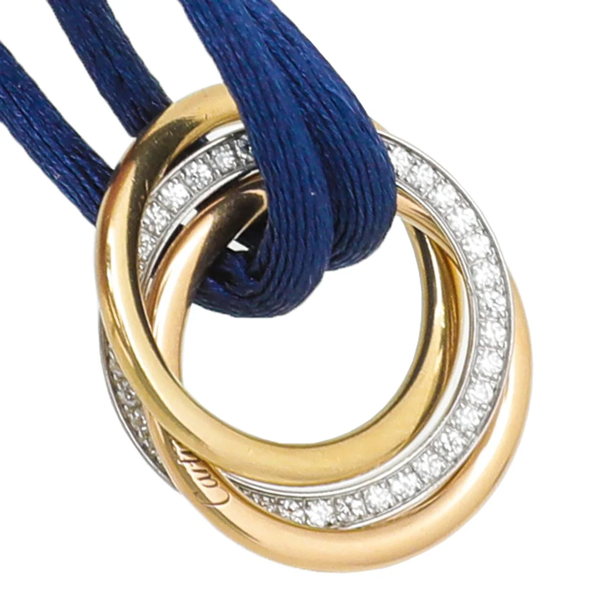 Cartier 18K Trinity Gold Diamond Cord Bracelet
