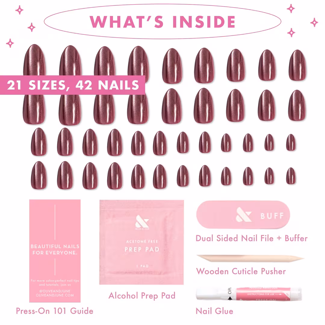 Olive & June  Holiday Instant Mani - Cabernet Velvet Almond Medium
