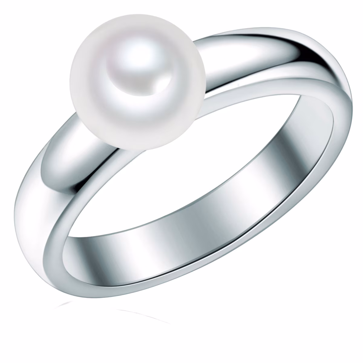 Ring Sterling Silber Süßwasser-Zuchtperle in Silber