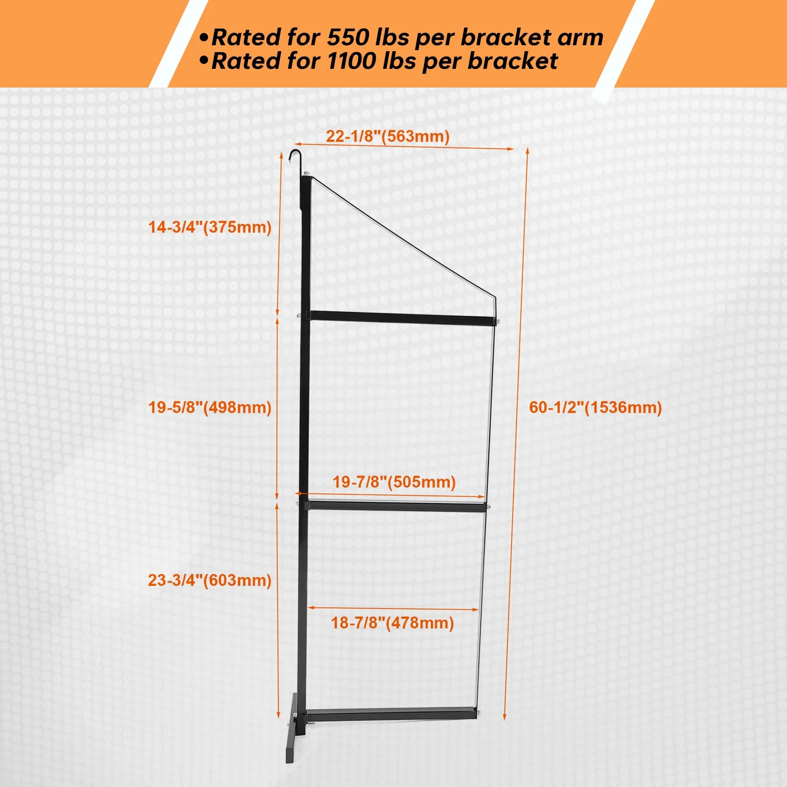 Kojem 4 Pack of 3 Tier Shipping Container Shelving Bracket 18