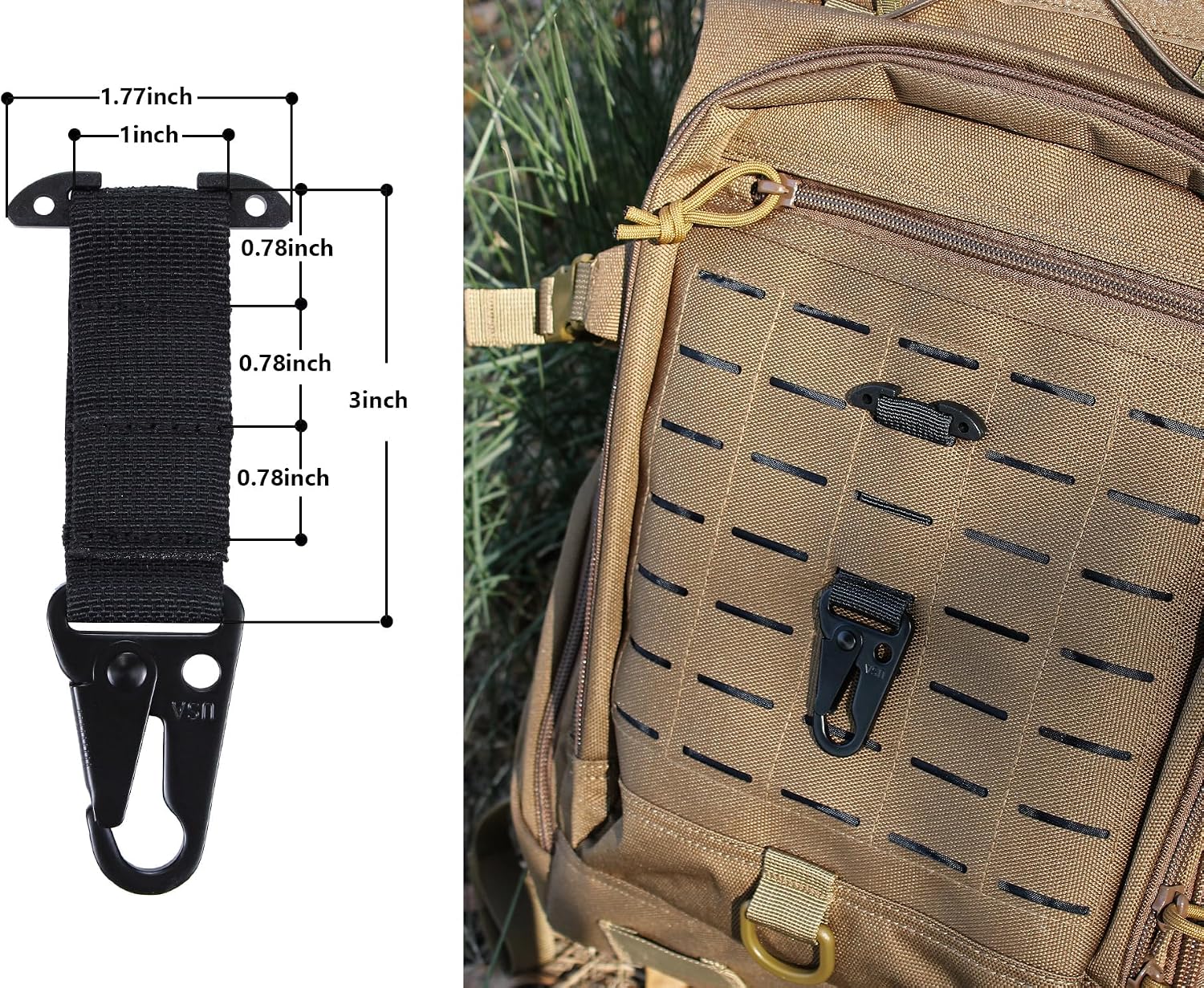 USKDTAC  T-shaped mounting MOLLE Impact hook
