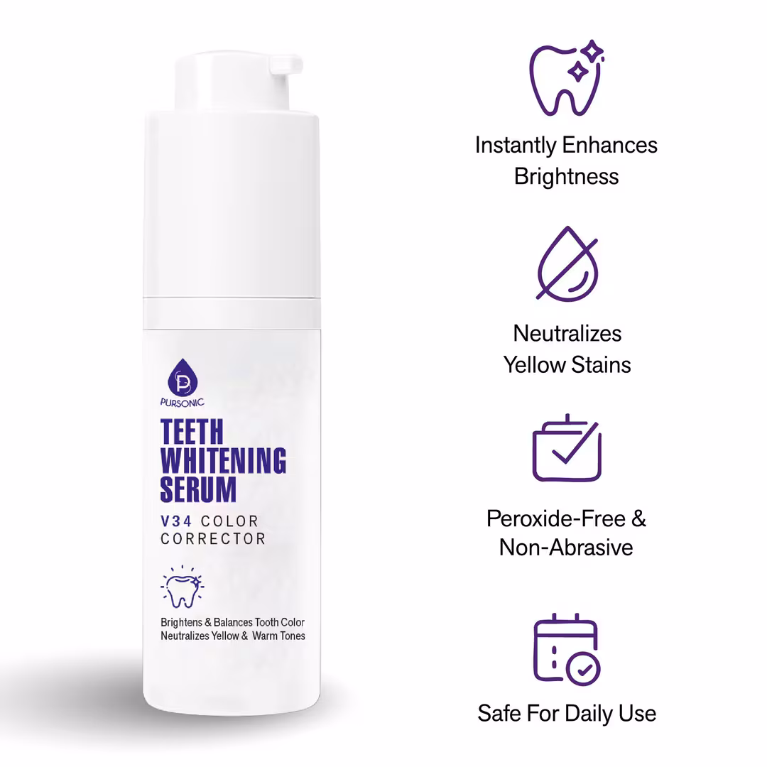 PURSONIC  Teeth Whitening Serum with V34 Color Corrector Technology