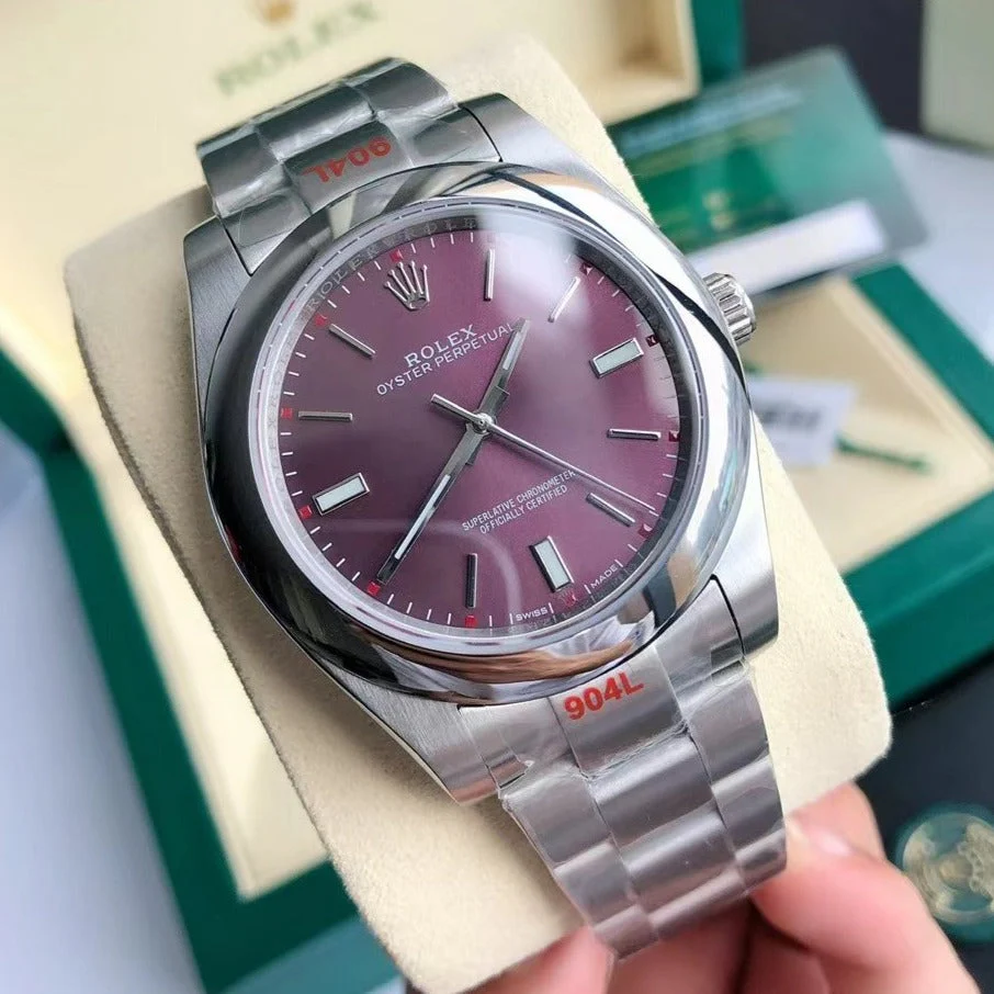 Rolex Watch OYSTER PERPETUAL 41MM STAINLESS STEEL PURPLE DIAL Watch
