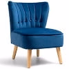 Costway Armless Accent Chair Tufted Velvet Leisure Chair Single Sofa Upholstered Green