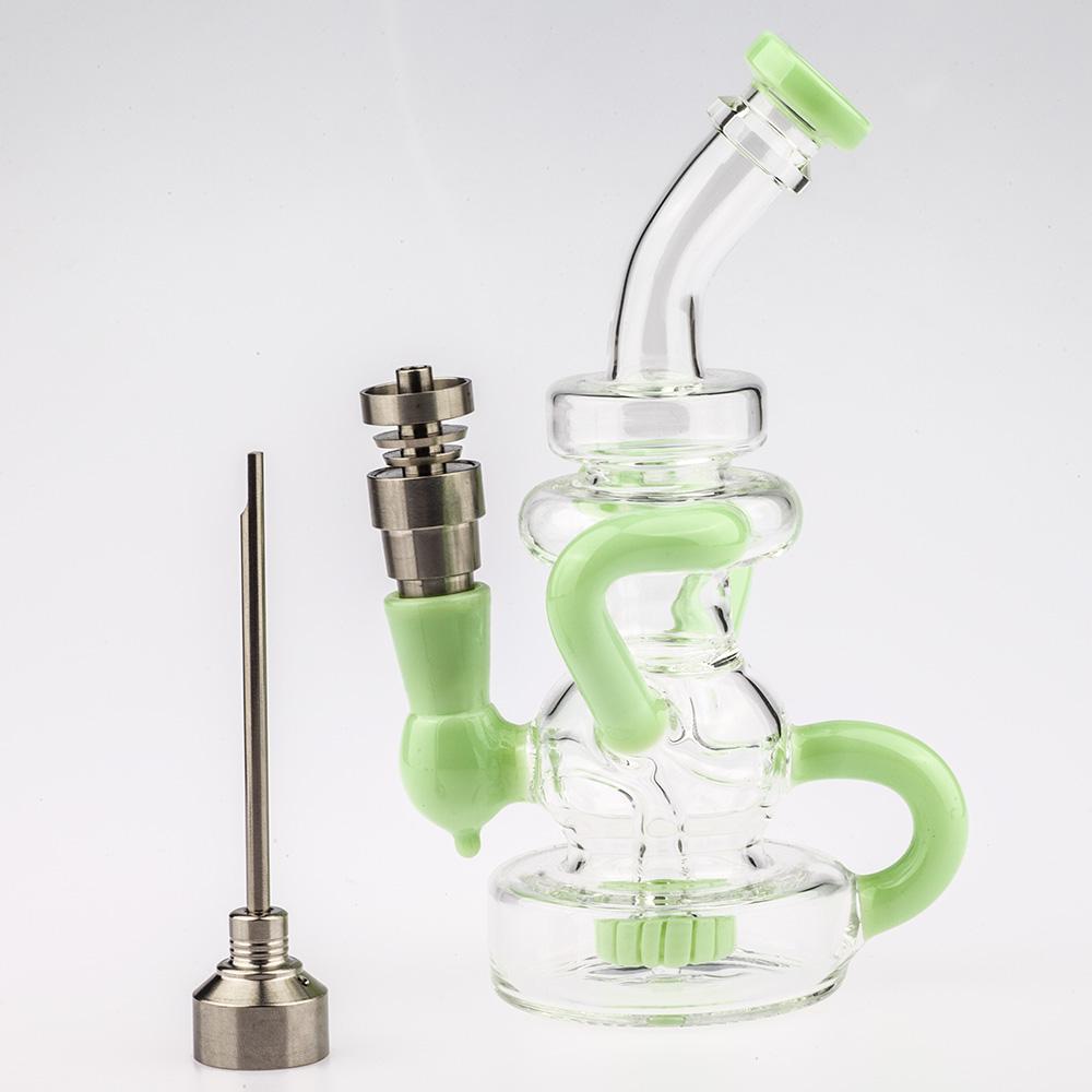 7.5 Green Recycler Showerhead Perc Dab Rig