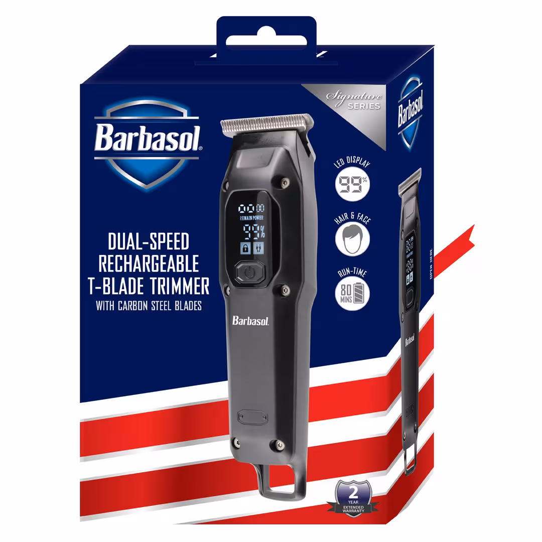 Barbasol Shaving  Rechargeable Men’s T-Blade Trimmer with 2 Speeds
