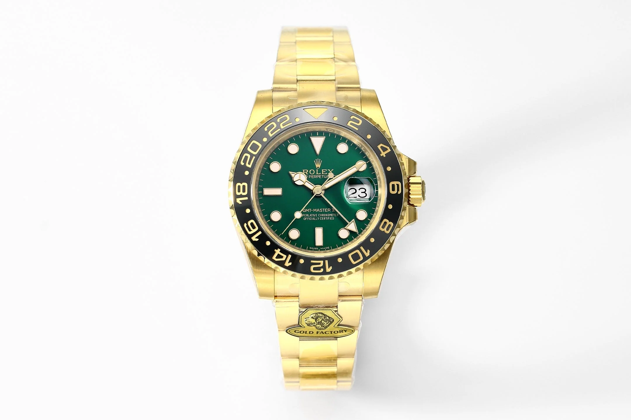 Rolex Watch 25 GMT- Master II 40mm Gold Green Dial