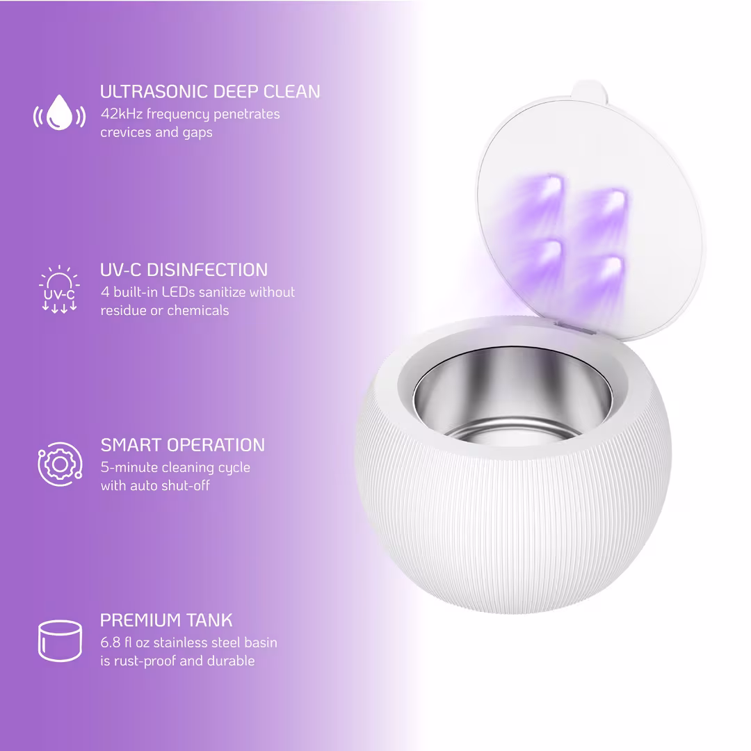 PURSONIC  Ultrasonic Cleaner Pod – Deep Cleaning and UV Sterilization
