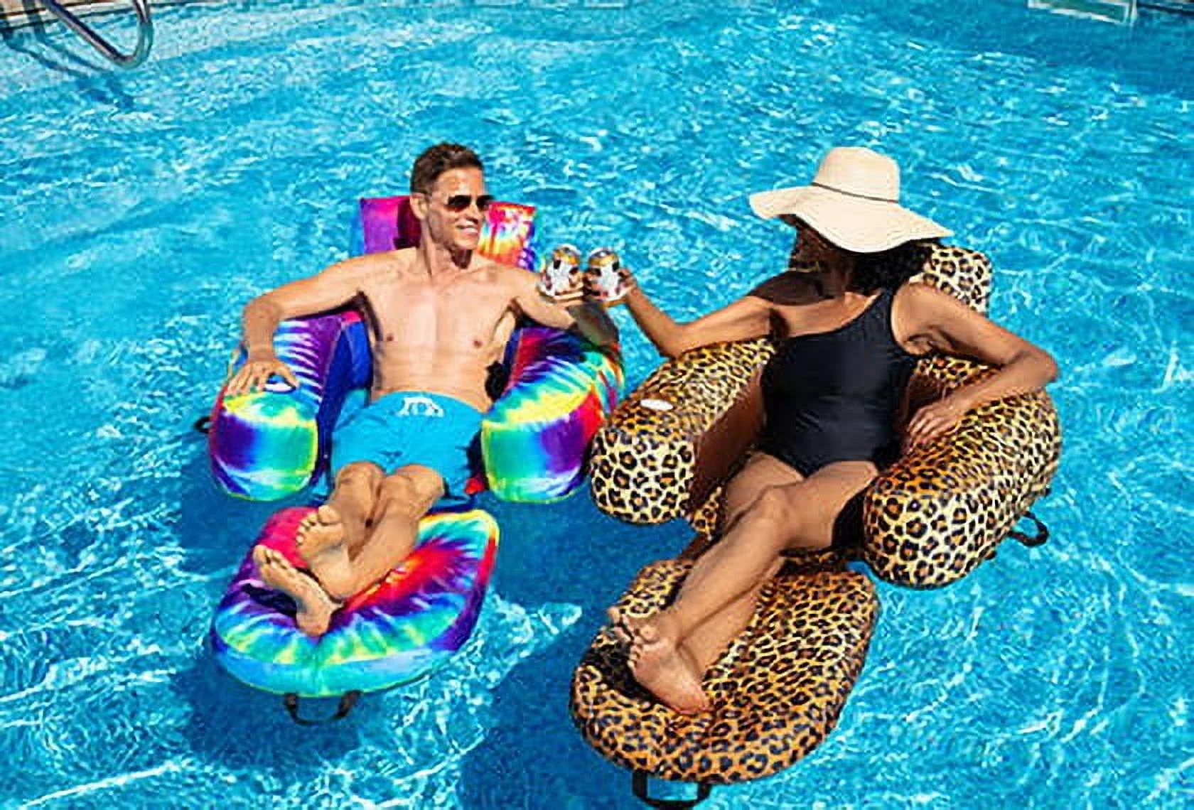 Freetime Fun Tie Dye Designer Adult Pool Lounge Float Chair Lounger for Pool, Lake or River -PT2550T