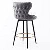 SESSLIFE Bar Chairs Set of 2, Counter Height Bar Chairs for Kitchen Counter, Khaki Kitchen Chairs with Metal Legs, Bar Chairs for Restaurant, Coffee Shop