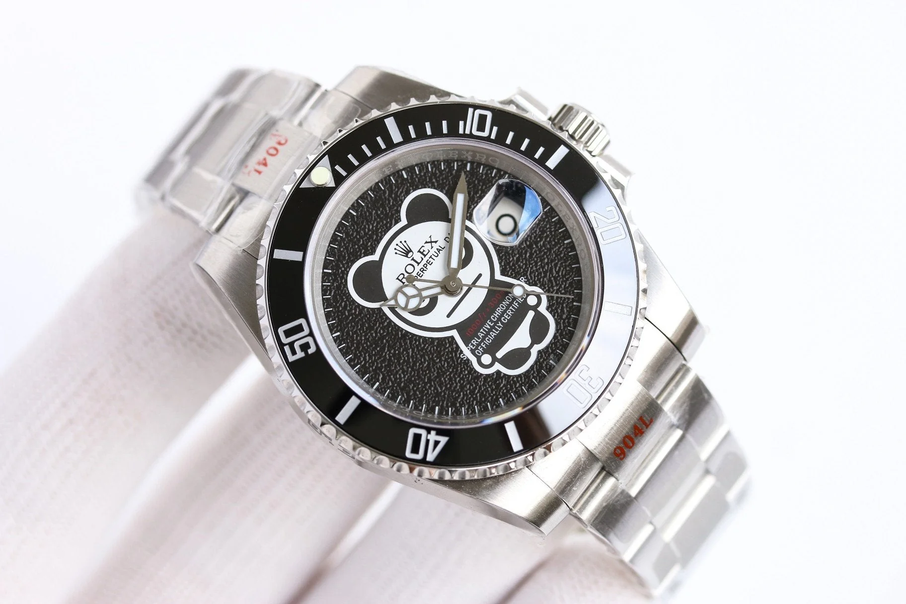 Rolex Watch SUBMARINER DATE 40MM CUSTOM BLACK BEZEL BLACK BEAR DIAL Watch