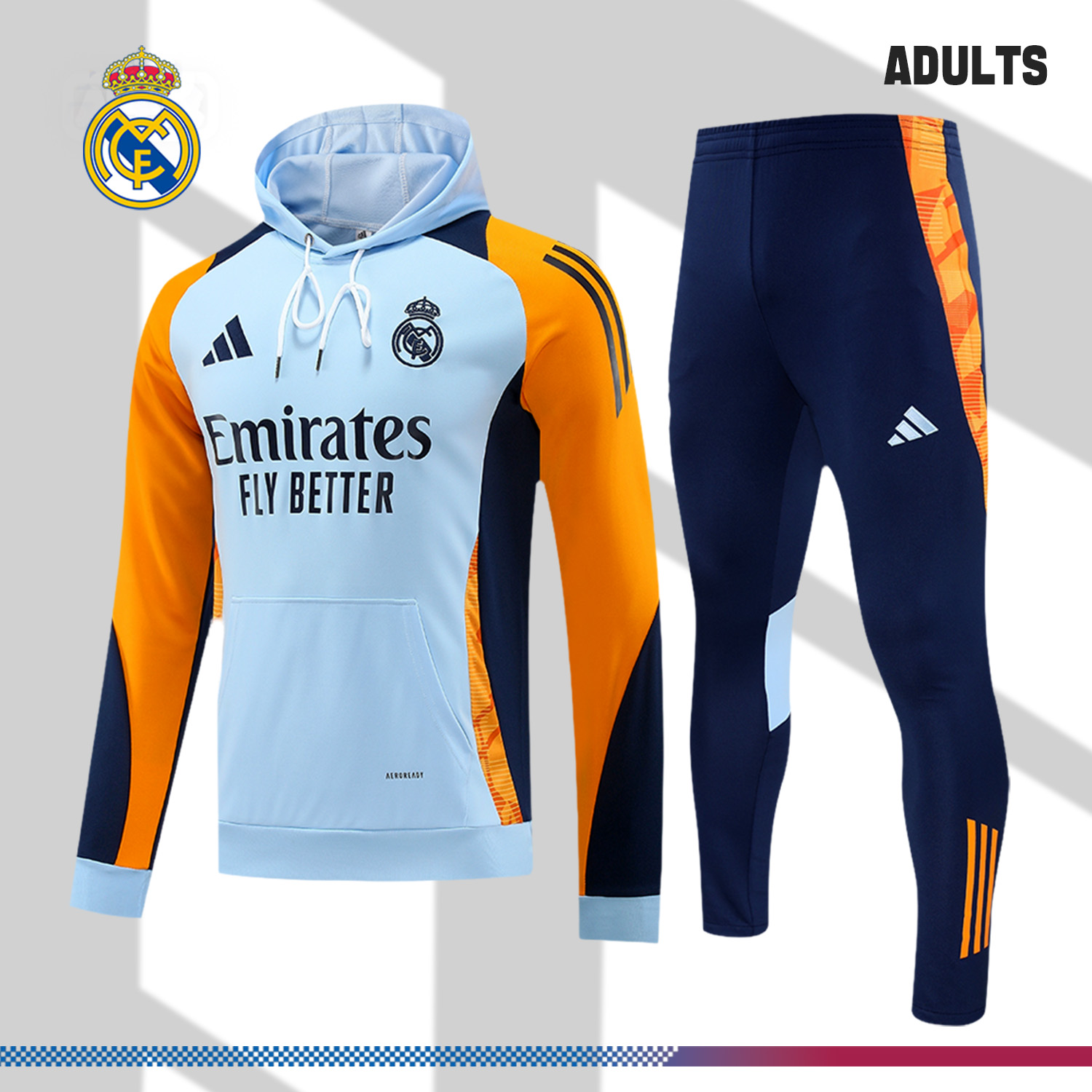 2024/2025 Real Madrid Adult Long Sleeve Hood Kit