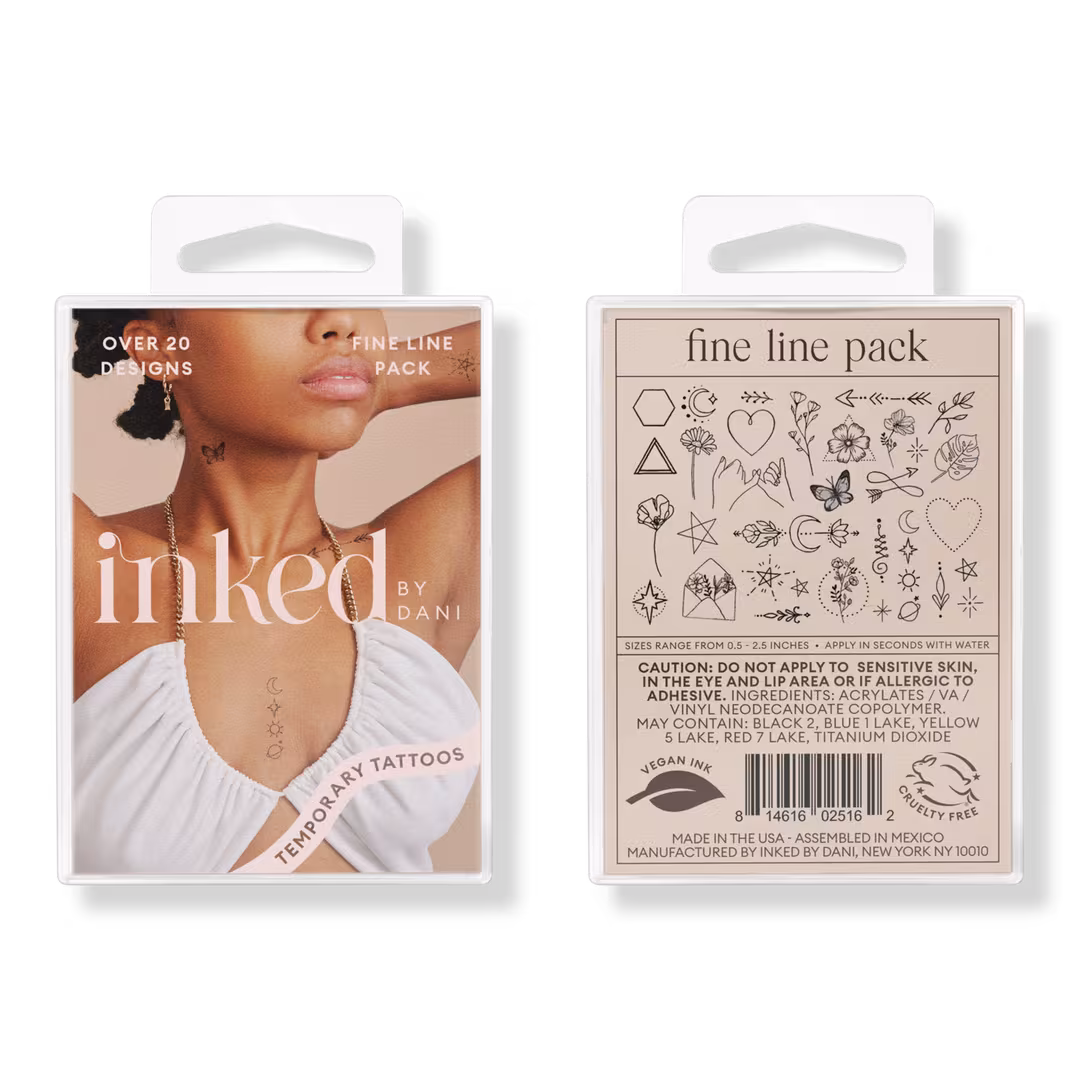 Inked by Dani  Fine Line Temporary Tattoo Pack