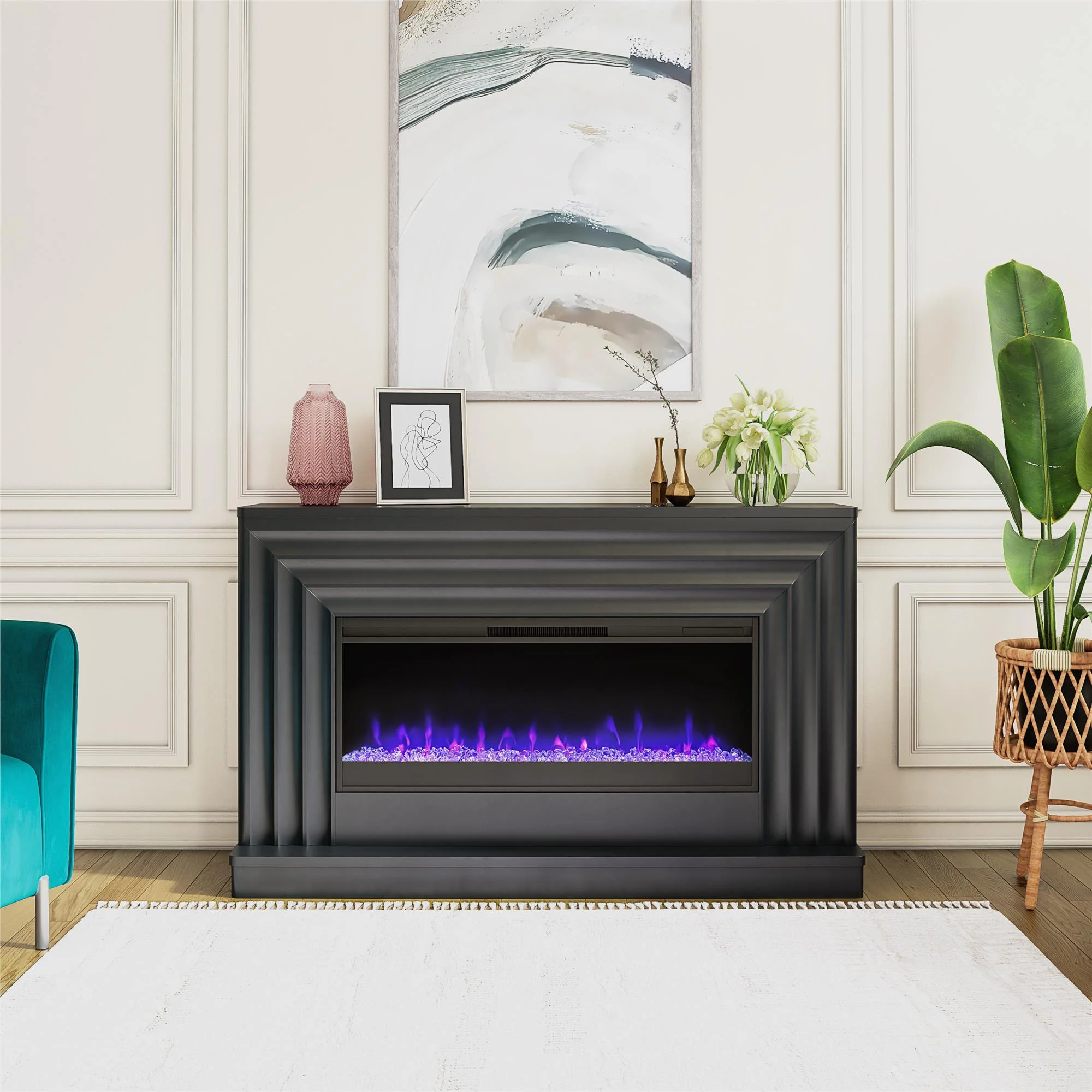 CosmoLiving by Cosmopolitan Rene Electric Fireplace Mantel 65