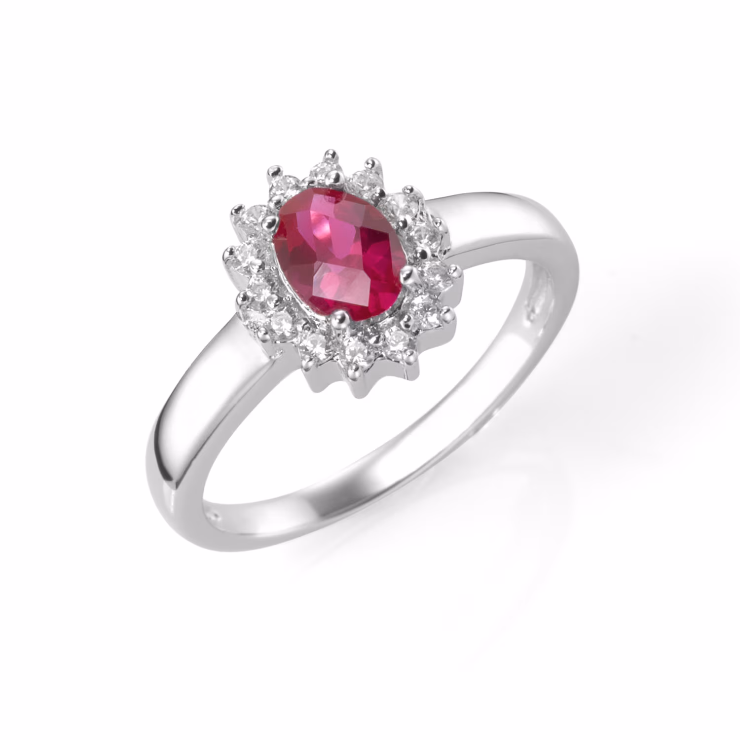 Ring zauberhaft, farbiger Stein und weiße Zirkonia, Silber 925