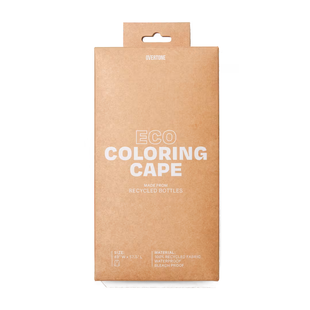 Overtone  Black Hair Color Cape, 100% Recycled Fabric
