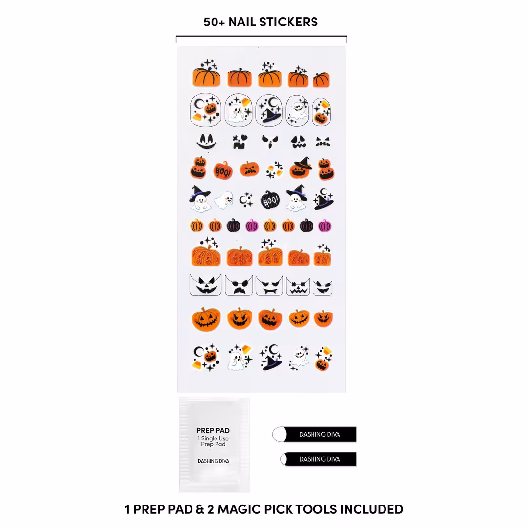 Dashing Diva  Magic Pick Nail Art Stickers, Pumpkin Pickin'