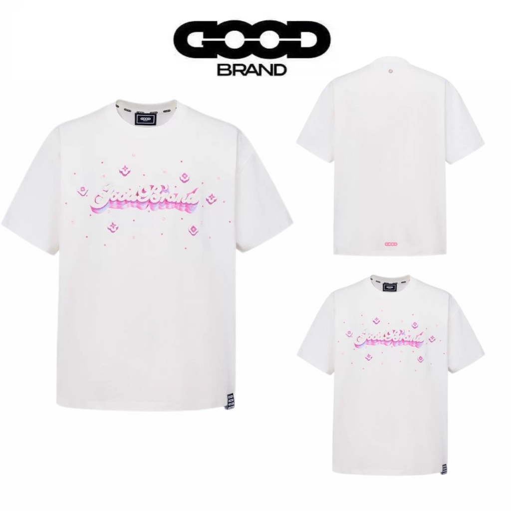 Goodbrand Pink Gradient Script Logo T-Shirt