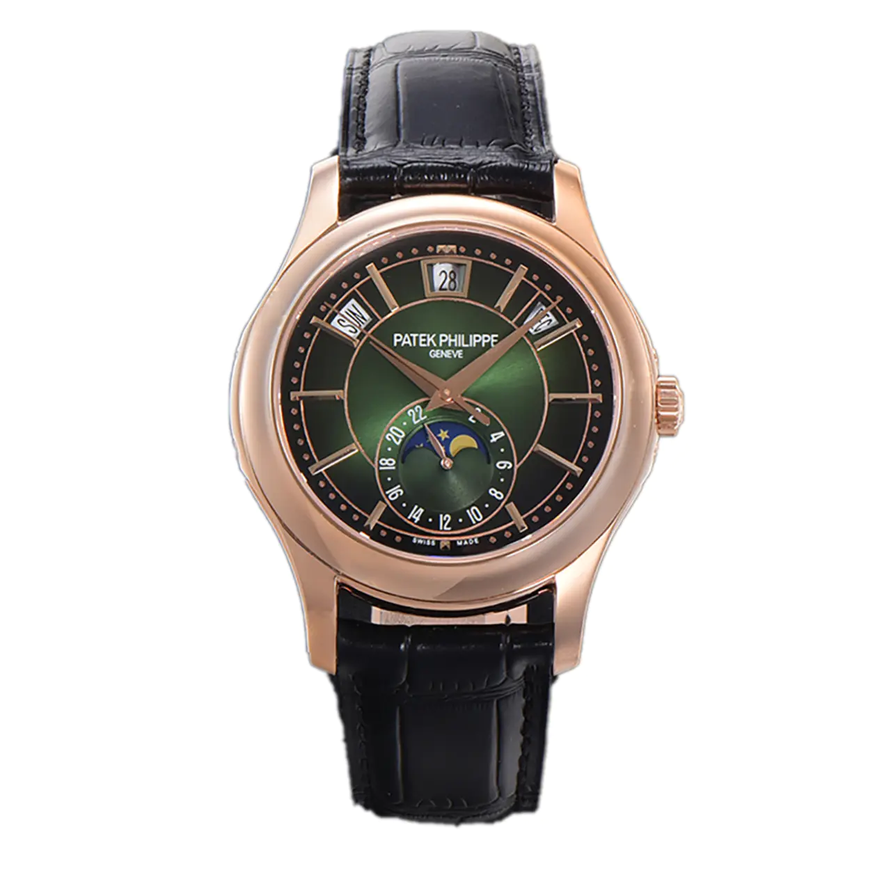 Patek Philippe Complications Series Moonphase 5205R-011 Green Dial on Rose Gold