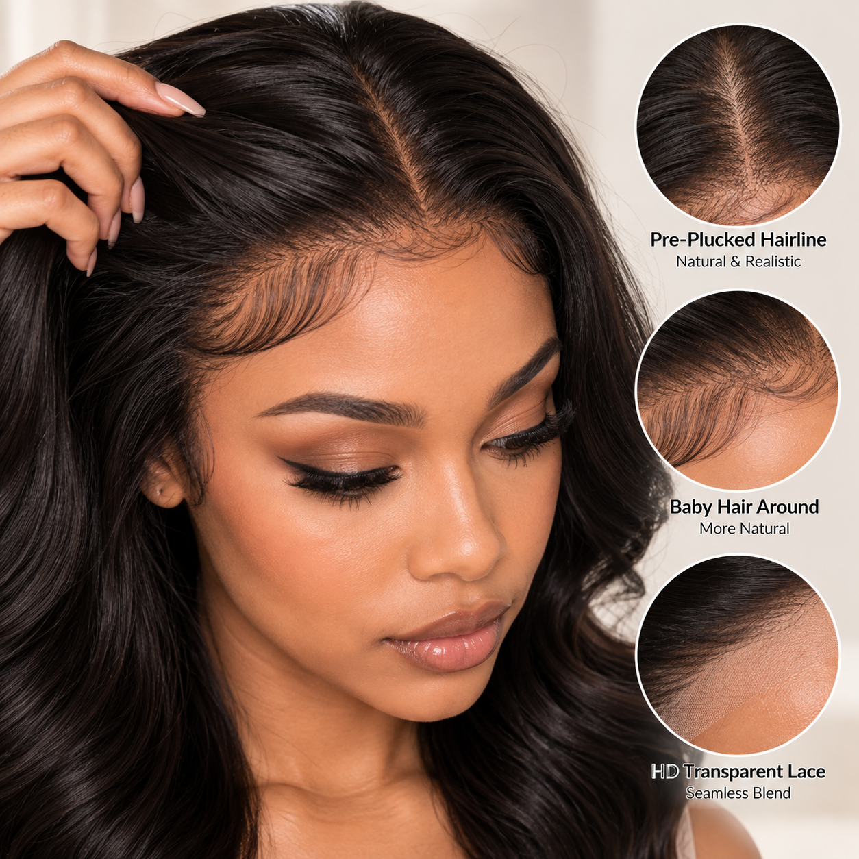 13x6 HD Lace Front Body Wave Human Hair Wig – Pre-Plucked