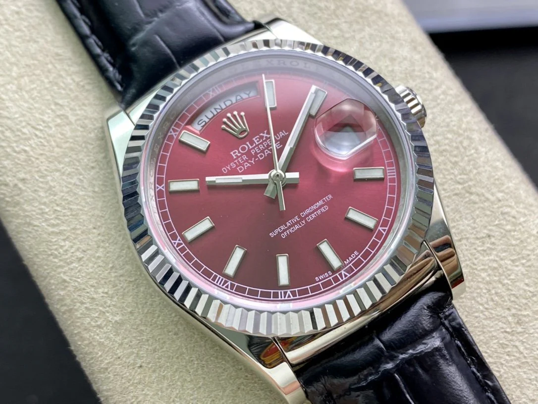 Rolex Watch DAY-DATE 41MM STAINLESS STEEL RED DIAL Watch