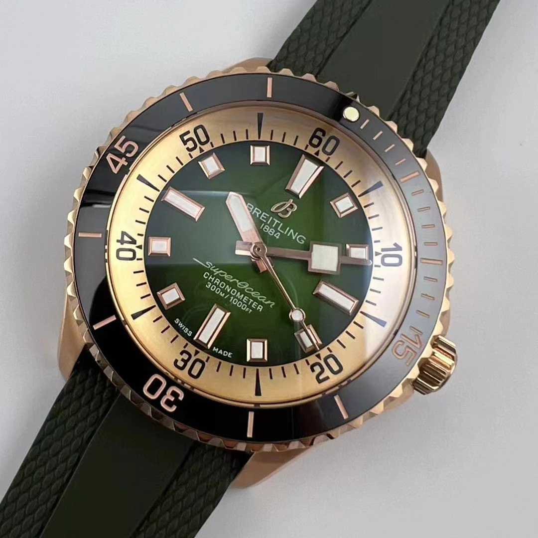 Rolex Watch Breitling Superocean 42 Automatic Green Strap