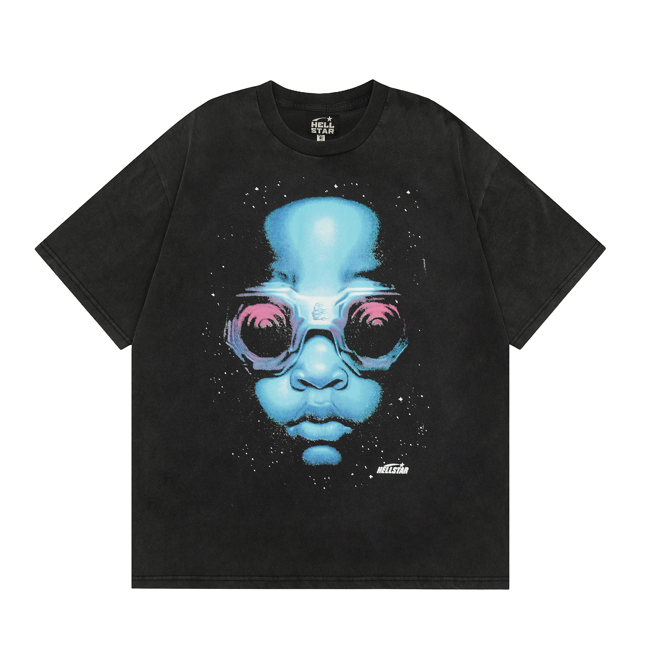 Hellstar Studios Goggles Short Sleeve Tee Shirt Washed Black