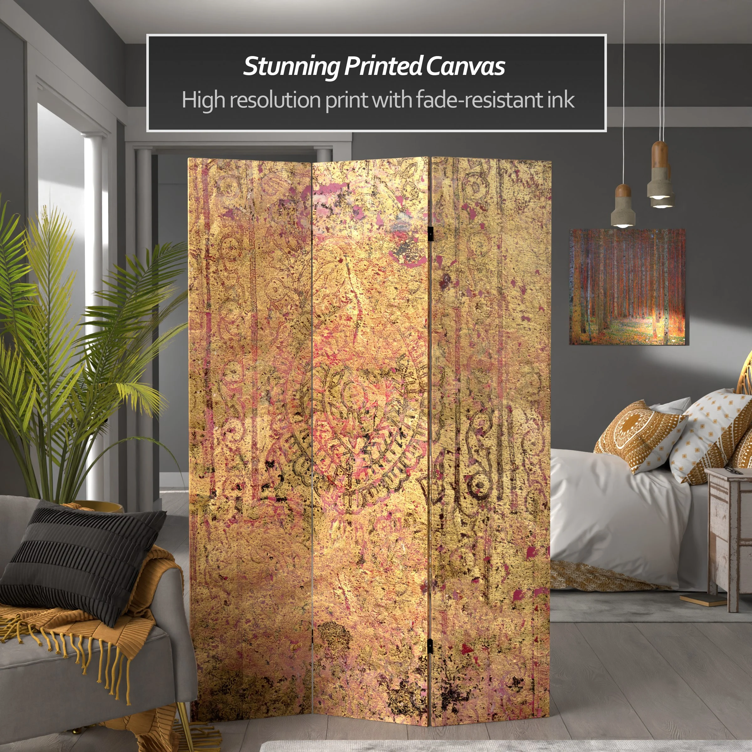 6 ft. Tall Double Sided Golden Hour Canvas Room Divider