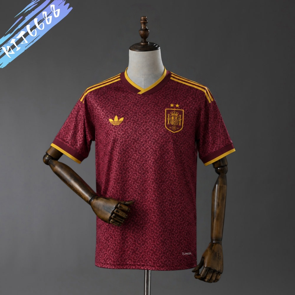 2026/2027 Spain Pre-Match Away Red&White  Football Shirt (Fan version)