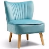 Costway Armless Accent Chair Modern Velvet Leisure Chair Single Upholstered Green