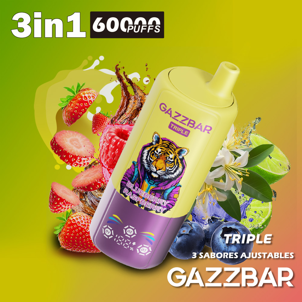 3-IN-1 60000 PUFFS- Blueberry Raspberry&Strawberry Vanilla Cola&Lemon Lime