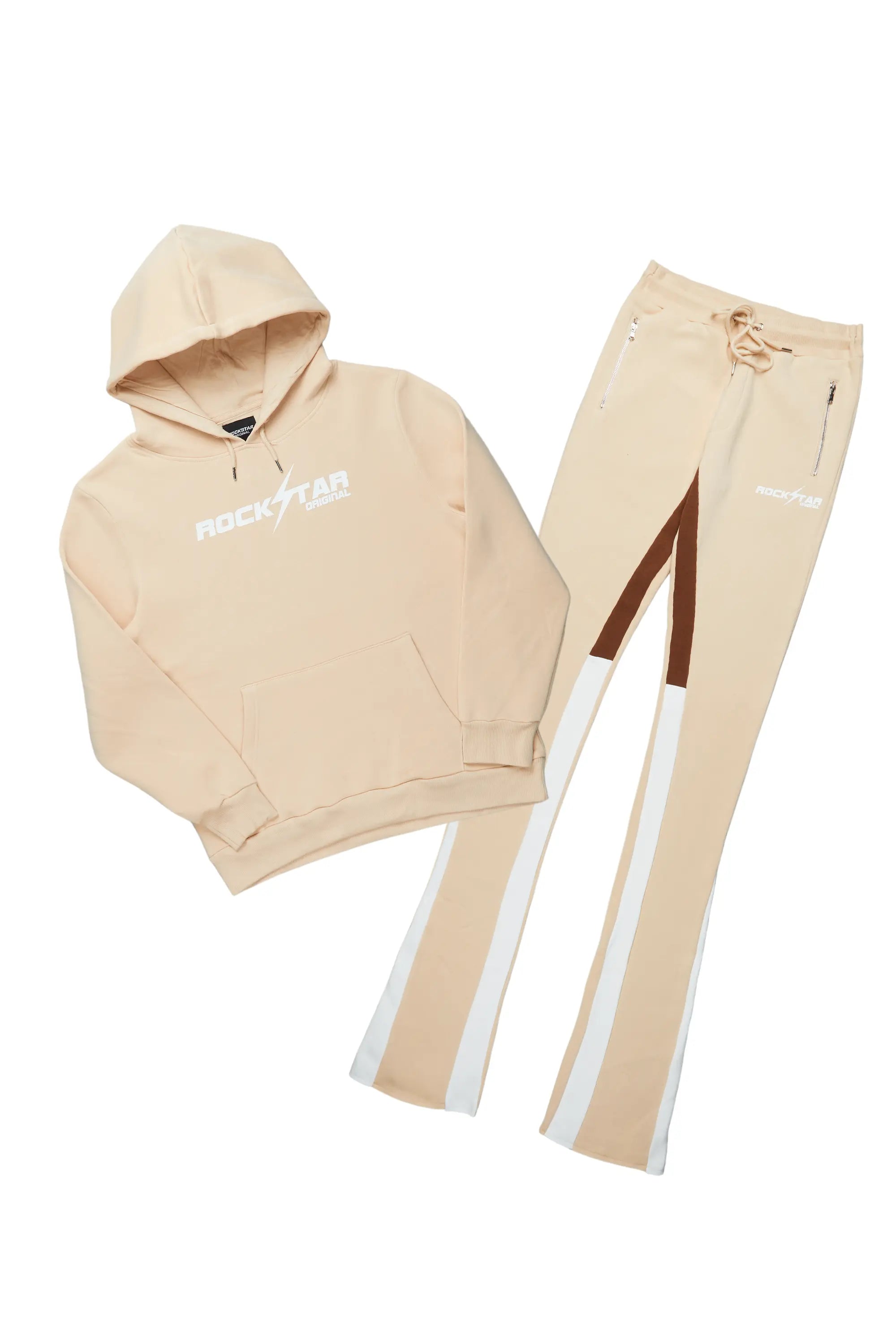 Toby Beige Super Stacked Flare Track Set
