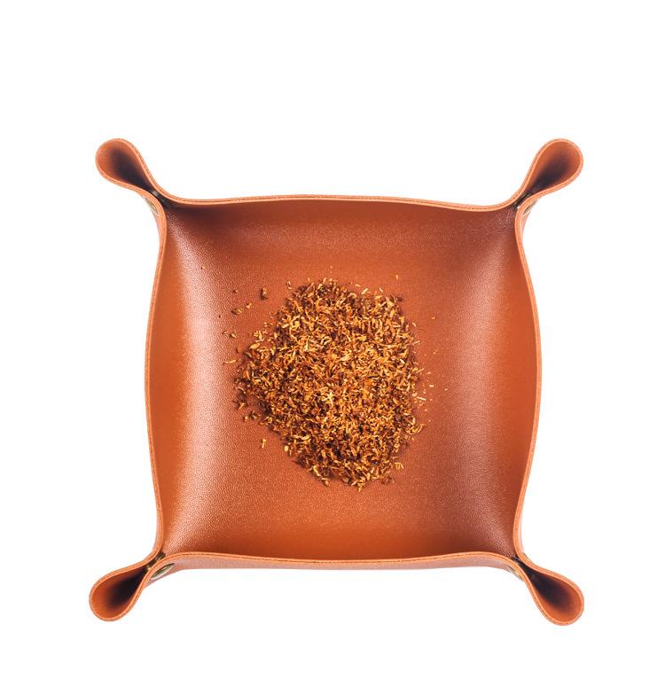 Foldable PU Leather Cut Tobacco Straw Rolling Tray