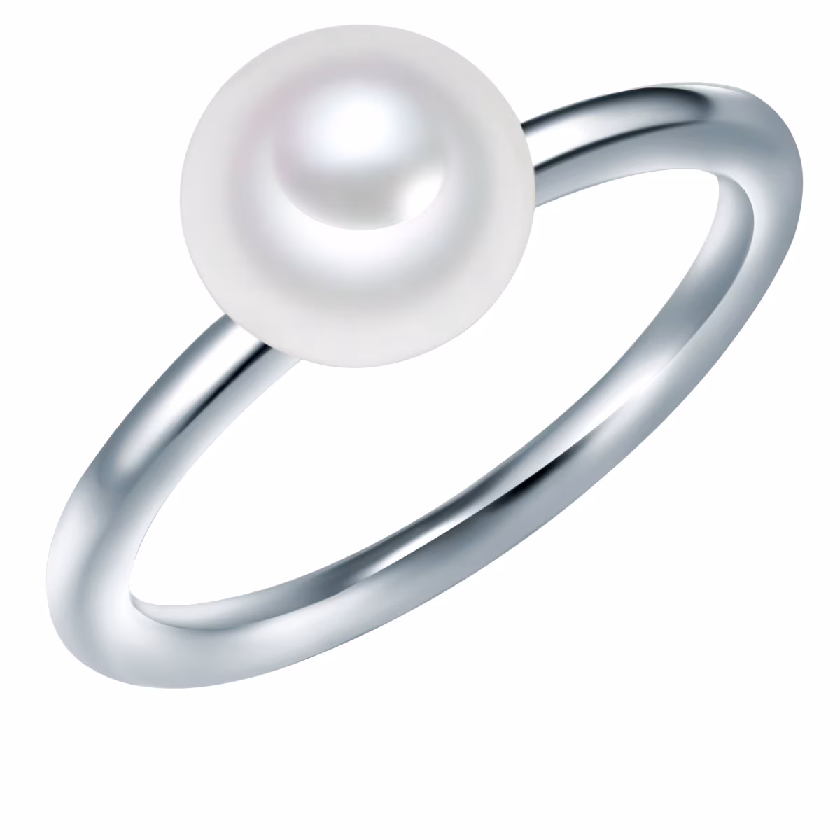 Ring Sterling Silber Süßwasser-Zuchtperle in Silber
