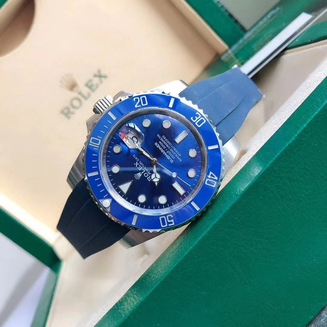Rolex Watch SUBMARINER DATE 41 BLUE BEZEL RUBBER STRAP