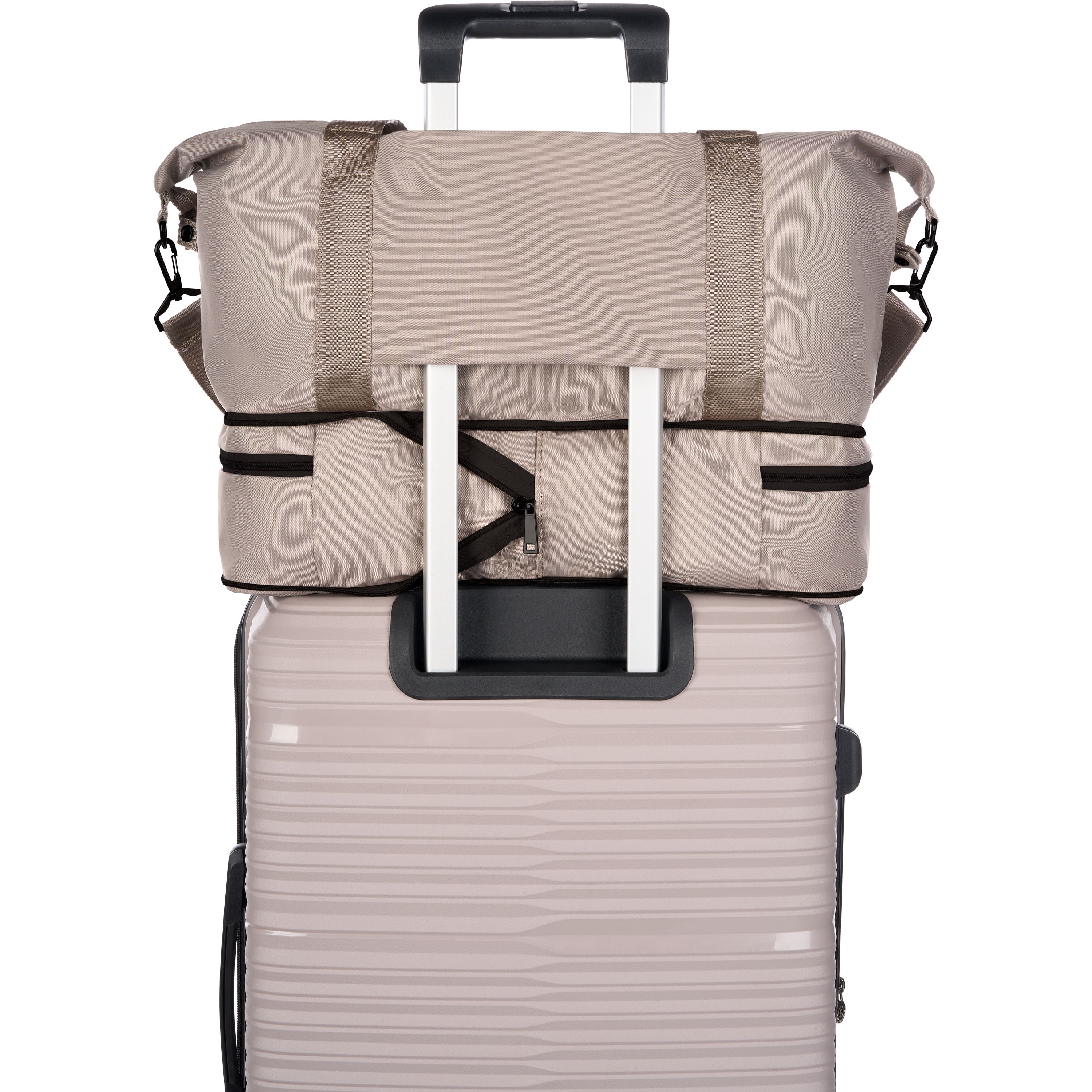 Protege 3-Piece Luggage Set, Taupe Splash, 20-inch Carry On, 25-inch Checked Suitcase & Weekender Duffel