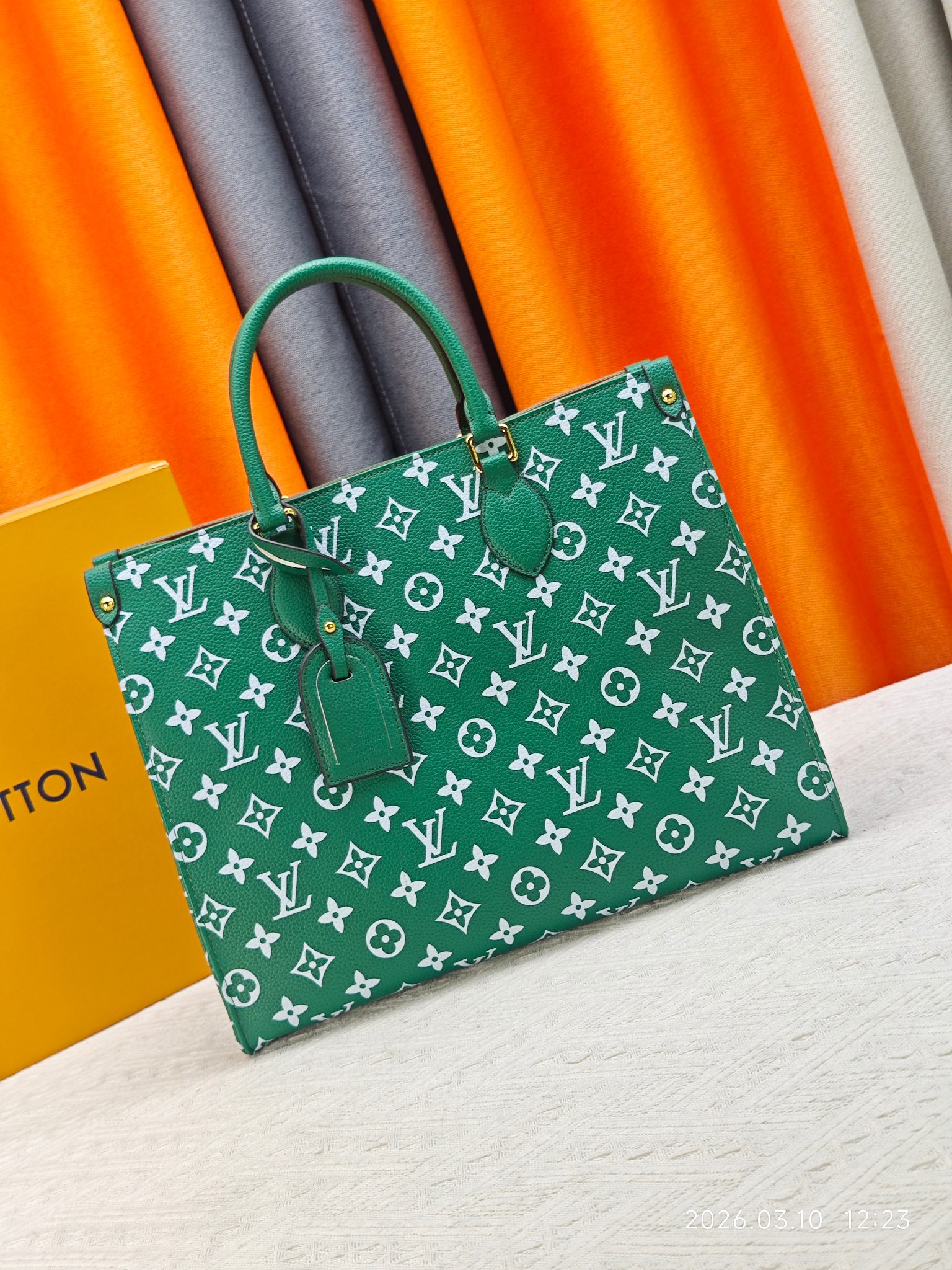 LV Green & White Monogram OnTheGo PM Bag