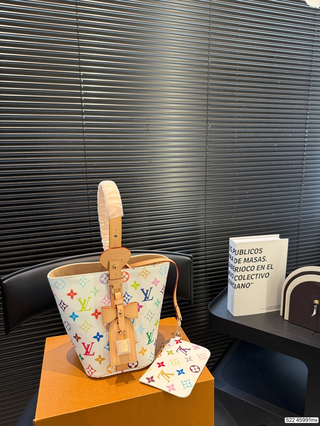 LV Takashi Murakami White Sancai BB Bucket Bag