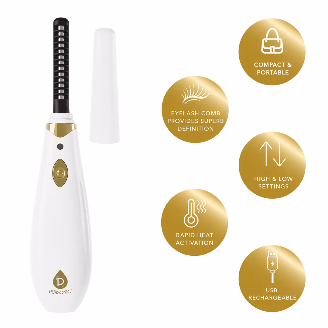 PURSONIC  Rechargeable Heated Eyelash Curler with Comb