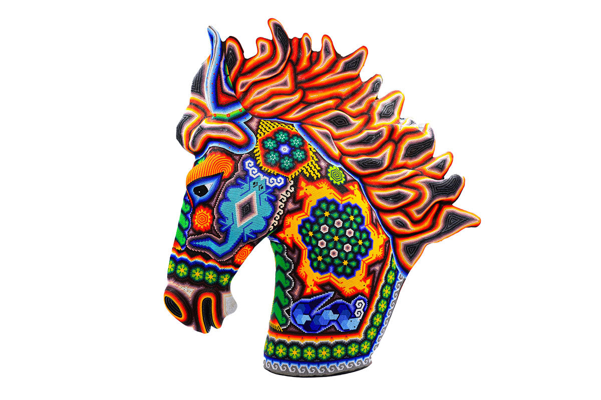 Cabeza de Caballo Especial - Obra de Arte Huichol
