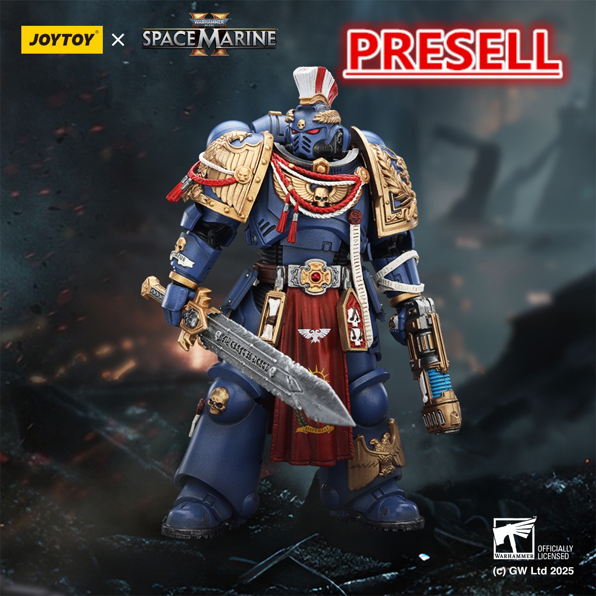 JOYTOY Warhammer 40k Space Marine 2 1: 18 Ultramarines Heavy Armor - JOYTOY WORLD