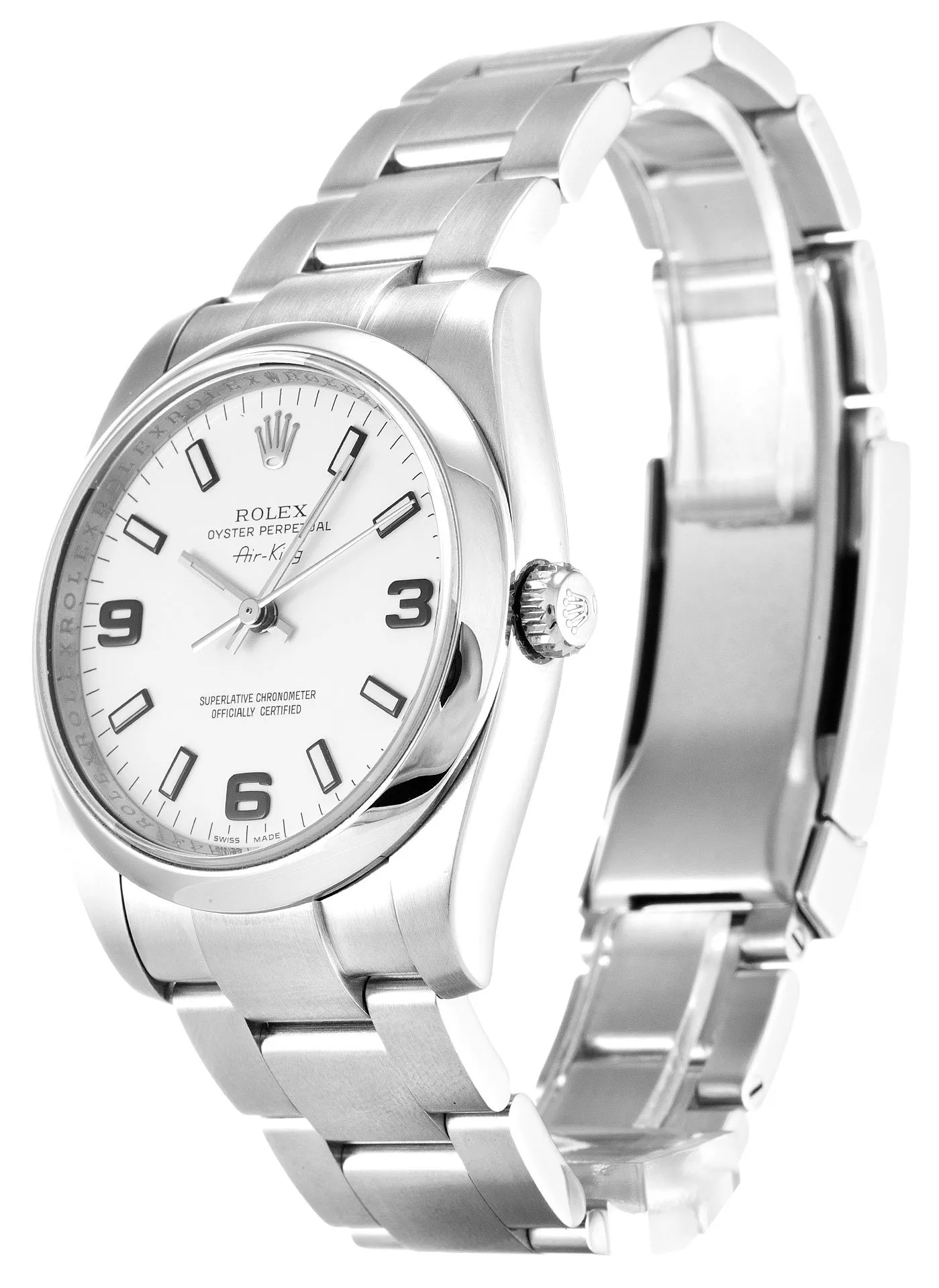 Rolex Air-King White Quarter Arabic 114200