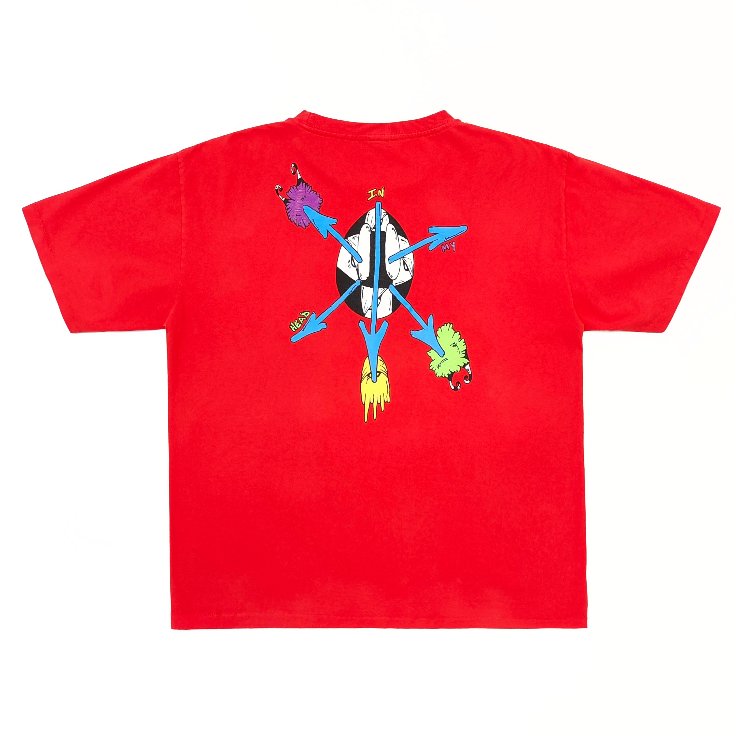1:1 red arrow heart doodle print short-sleeved shirt
