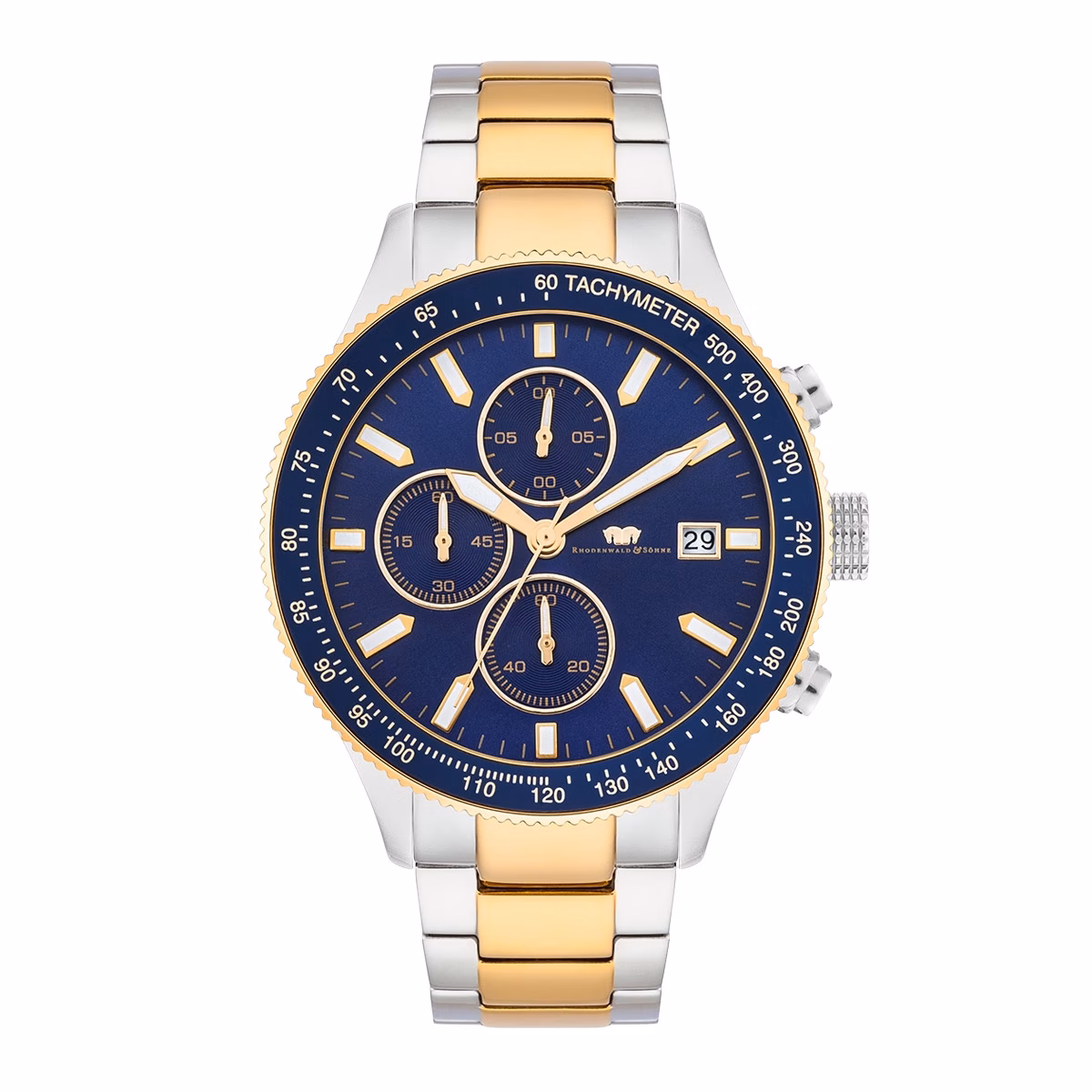 Chronograph Karthago II in Silber Edelstahl in Silber/Gelbgold