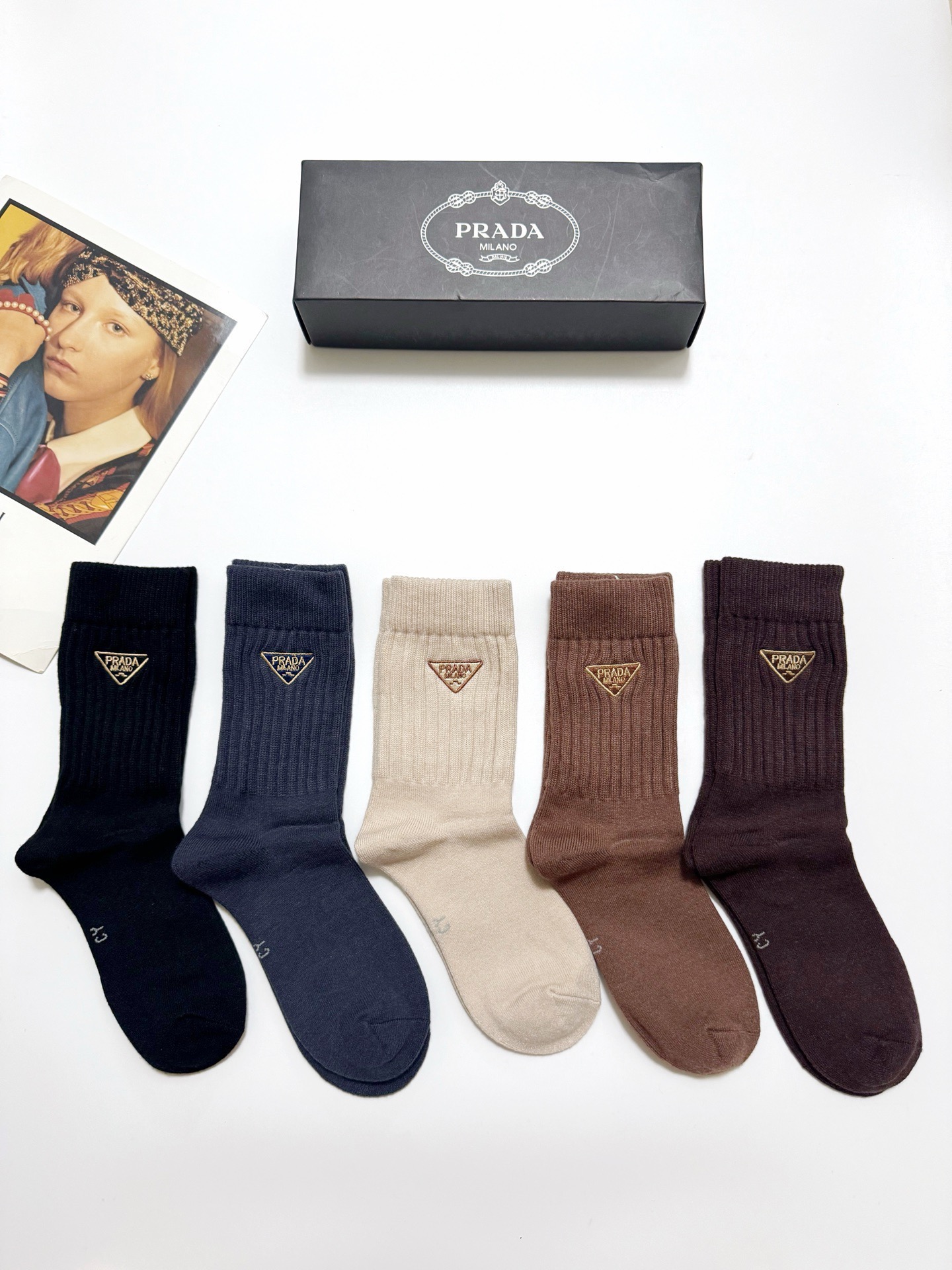 Prada Crew Socks [5 pairs per box]