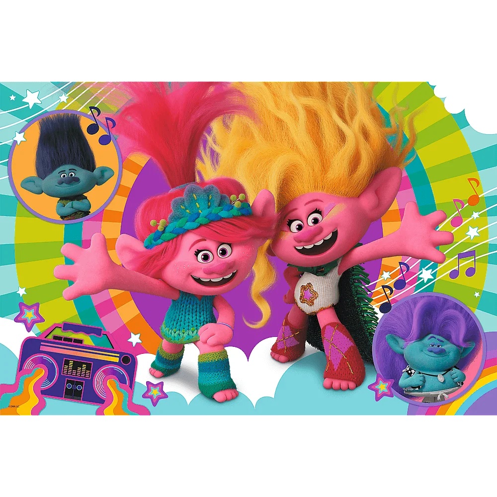 Puzzle Super Maxi Trolls 24 El. Wesoły Dzień Trolli