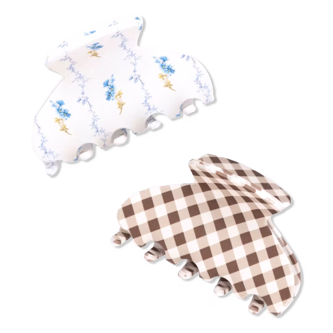 Wet Brush  Wet Brush x Hill House Bluebell Waltz and Brown Gingham Small Claw Clips 2ct