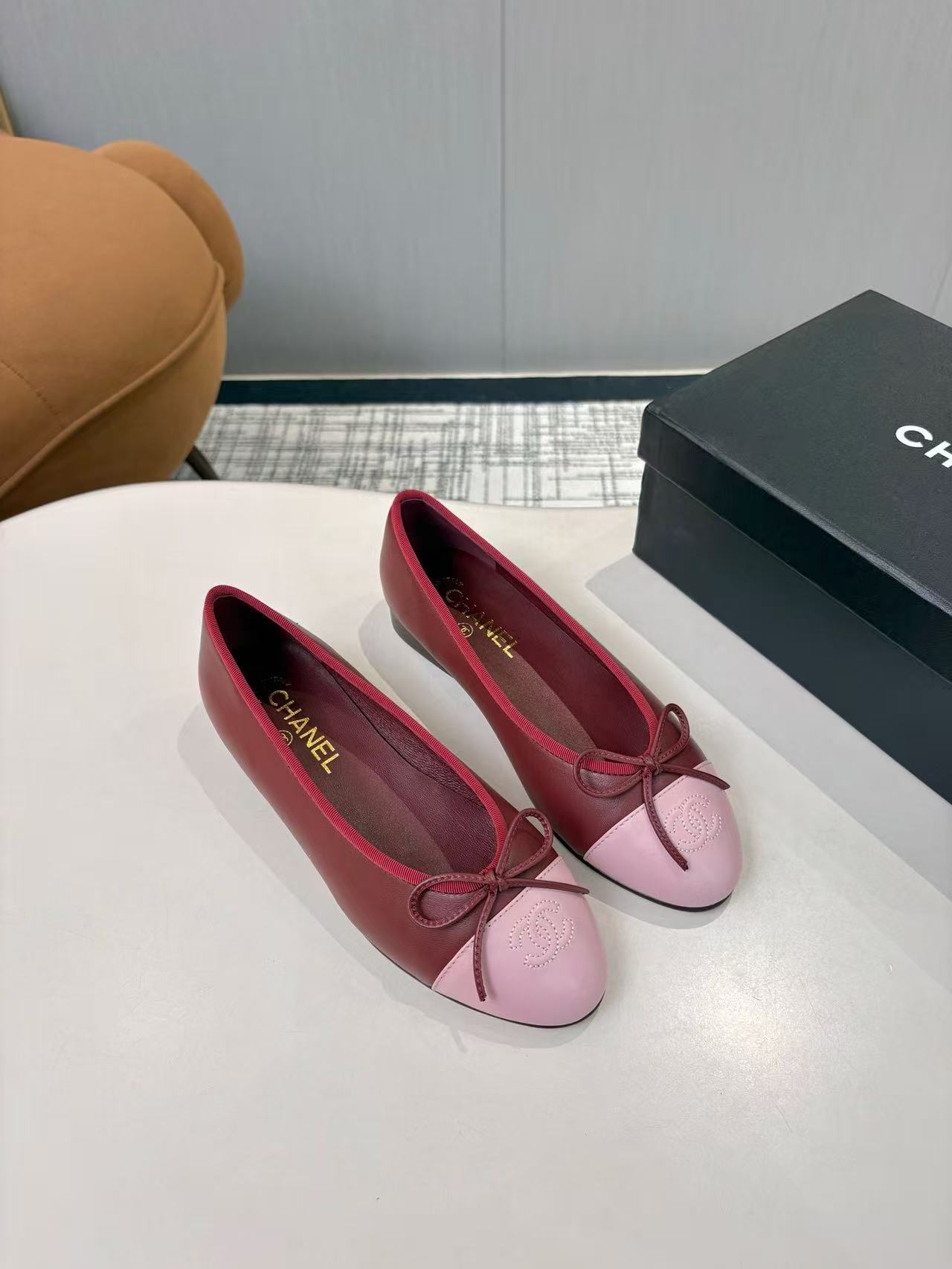 Chanel Cap Toe Ballerina Flats Sandals